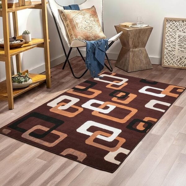 Amazon Basics Machine Made Area Rug 3x5 ft Anti-Skid Carpet Machine-Made Carpet 3x5 ft | Anti-Skid Soft Indoor Area Rug | Grace Pattern