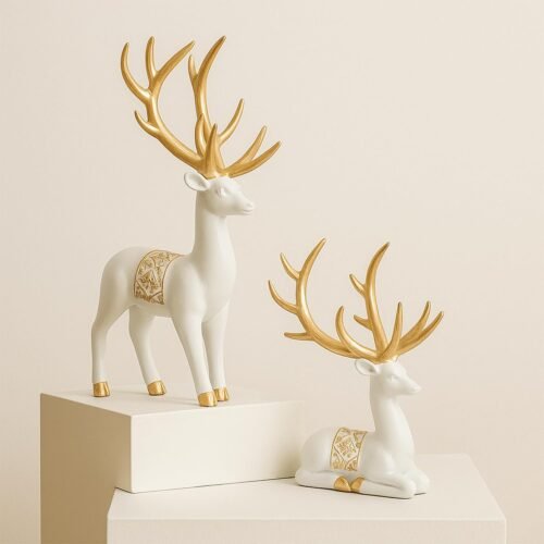 Polyresin Reindeer Décor Set of 2