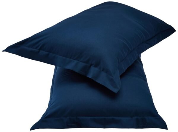 Amazon Brand Solimo Brushed Cotton Pillow Covers Set of 2 Navy Blue Brushed Cotton Pillow Covers (17 × 27 Inches, Navy Blue, Set of 2)
