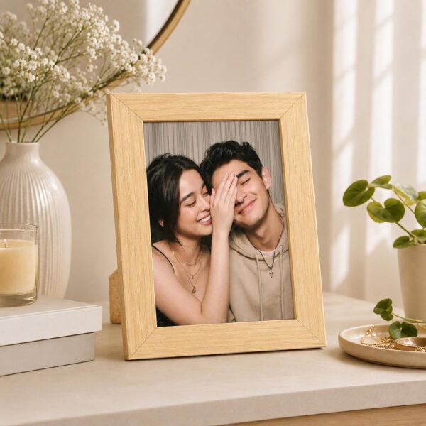 Single Table Photo Frame (4x6 Inch) | Beige Decorative Picture Frame for Home & Office