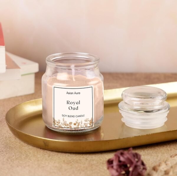 Royal Oud Scented Soy Wax Jar Candle – 70g