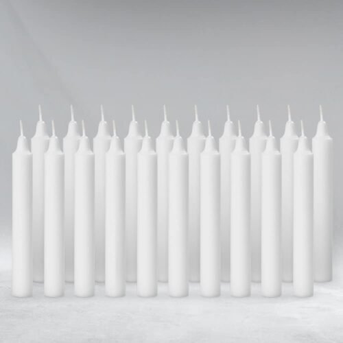Unscented Pure Wax Stick Candles – White (Pack of 20)