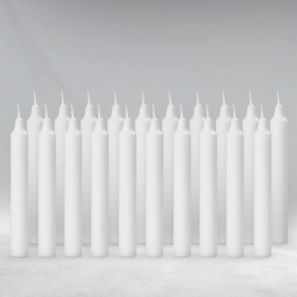 Unscented Pure Wax Stick Candles – White (Pack of 20)