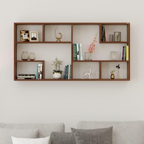 Petree Engineered Wood Wall Shelf | 8-Tier Decorative Floating Display Shelf