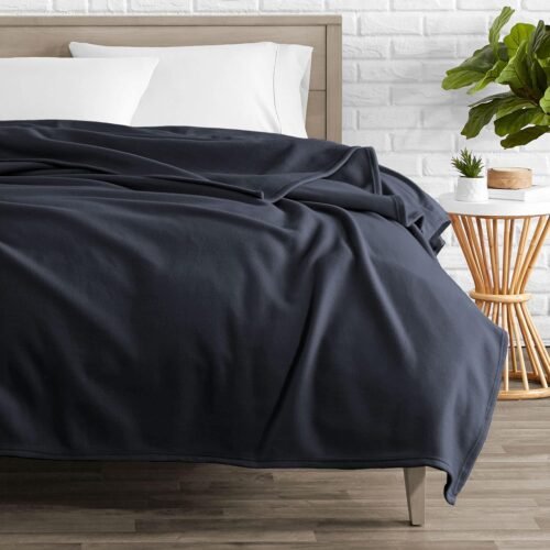 300 GSM Polar Fleece Blanket for Single Bed, Lightweight Warm Winter Blanket (Dark Grey, 152 × 220 cm)