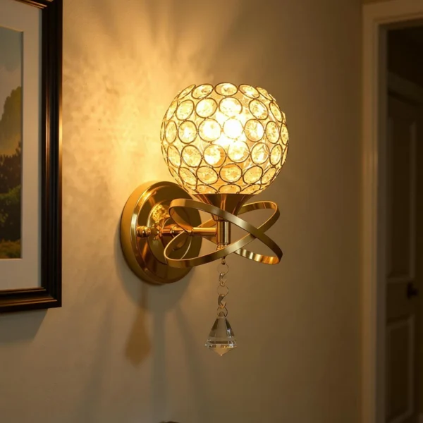 Blissbells Florence Crystal LED Wall Sconce Luxury Gold Wall Lamp Florence Crystal LED Wall Sconce – Luxury Gold Wall Lamp