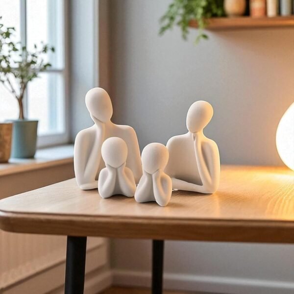 Ceramic Family Statue Set of 4 (5 Inches)