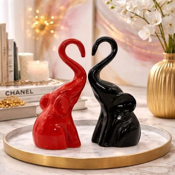 Elephant Couple Showpiece Set of 2