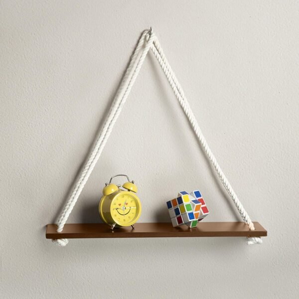 Macrame Rope Hanging Wall Shelf | Floating Wooden Wall Shelf
