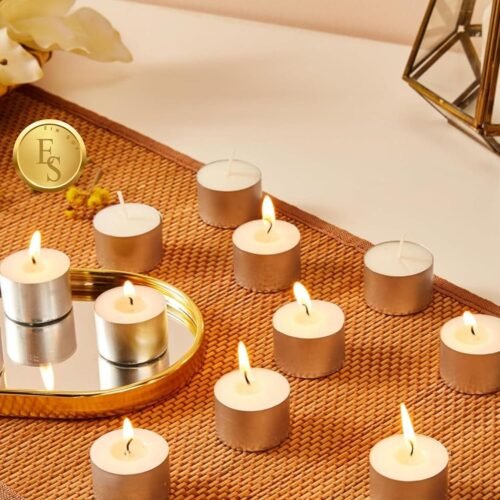 Jumbo Unscented Tealight Candles – Pack of 50 (9-Hour Burn Time)