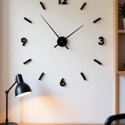 3D DIY Acrylic Mirror Wall Clock – Large Frameless Decorative Quartz Clock (70 × 70 cm)