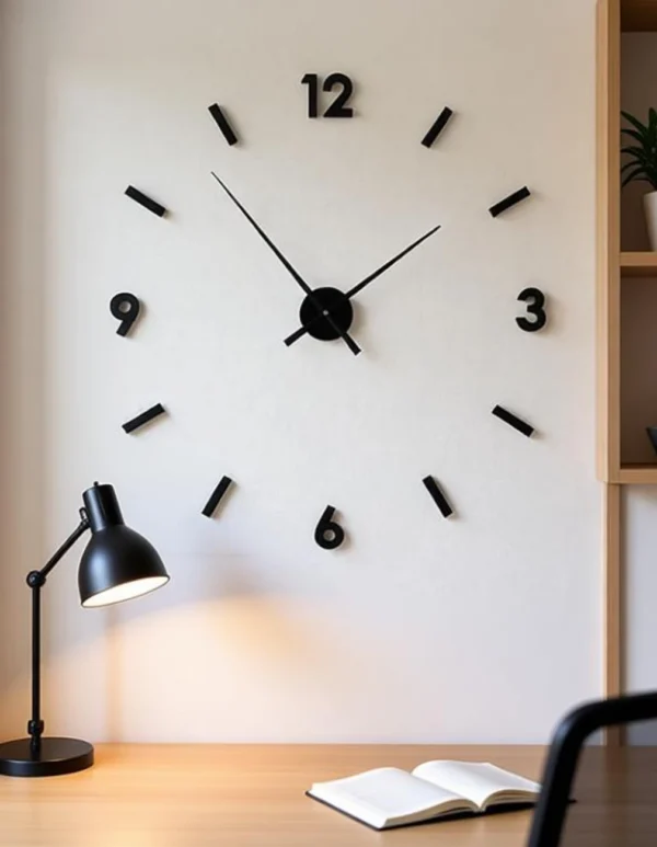 3D DIY Acrylic Mirror Wall Clock – Large Frameless Decorative Quartz Clock (70 × 70 cm)