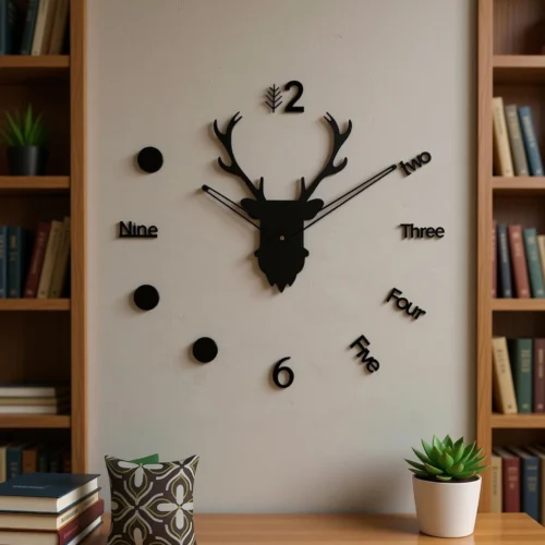 3D DIY Decorative Wall Clock – Large Frameless Quartz Clock (60 × 60 cm)