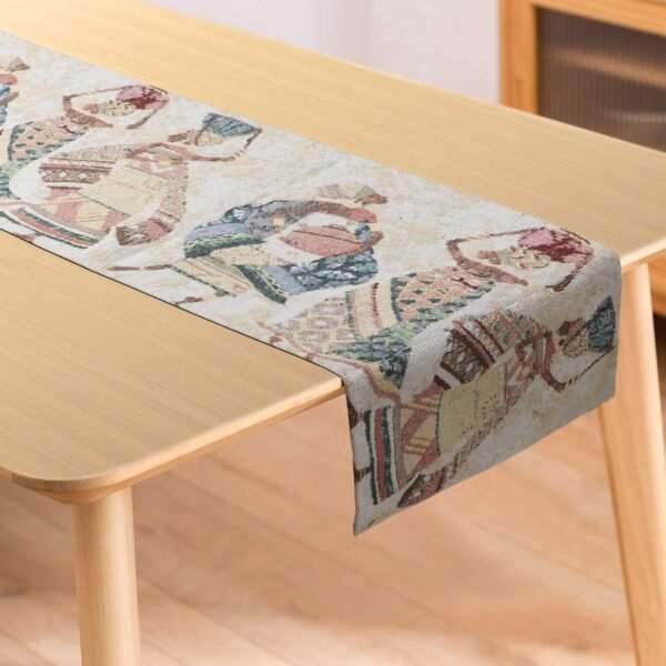 HOKIPO Cotton Jacquard Tribal Table Runner Cotton Jacquard Table Runner | Tribal Women Design | 12 × 52 Inch | Dining & Coffee Table Runner