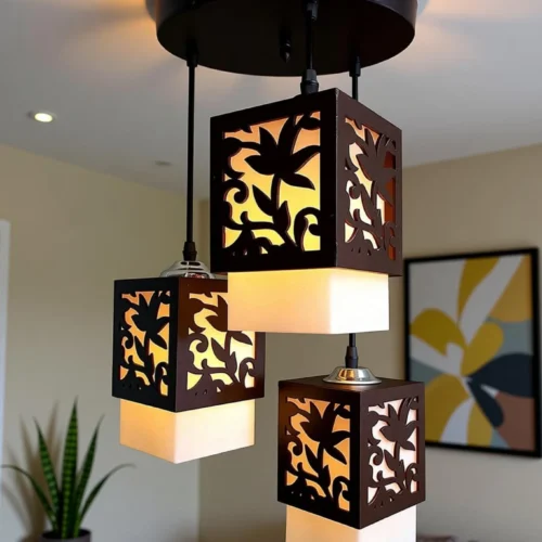 Wooden Cluster Pendant Light – Decorative Hanging Ceiling Lamp