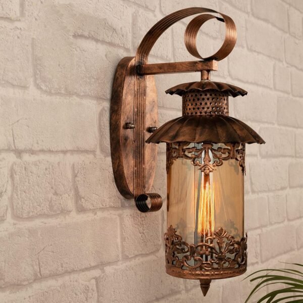 Antique Lantern Wall Light – Vintage Rustic Wall Sconce