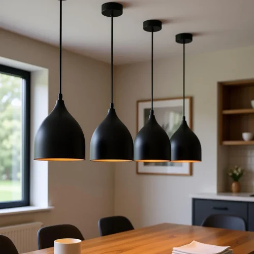 Modern Pendant Light Set (Pack of 4) – Black Ceiling Lights