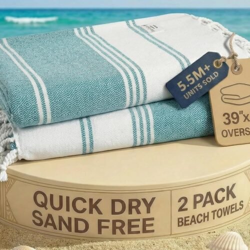 LANE LINEN Turkish Cotton Blend Bath Towels 2 Pack Baltic Turkish Cotton Blend Bath Towels | Extra Large 99 × 180 cm | Quick Dry | Super Absorbent | Lightweight | 2 Pack | Baltic