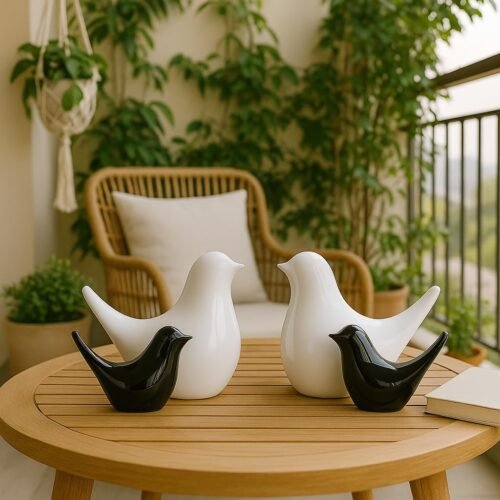 Ceramic Bird Figurines (Set of 4)