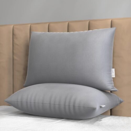 MY ARMOR Height Adjustable Microfiber Pillows Set of 2 Height Adjustable Microfiber Pillows Set of 2 (16 x 24 Inches, Grey)