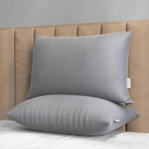 MY ARMOR Height Adjustable Microfiber Pillows Set of 2 Height Adjustable Microfiber Pillows Set of 2 (16 x 24 Inches, Grey)