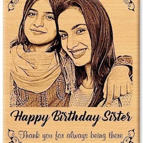 Personalized Wooden Engraved Photo Frame | Custom Laser Engraved Wooden Table Photo Frame (5x4 Inch)