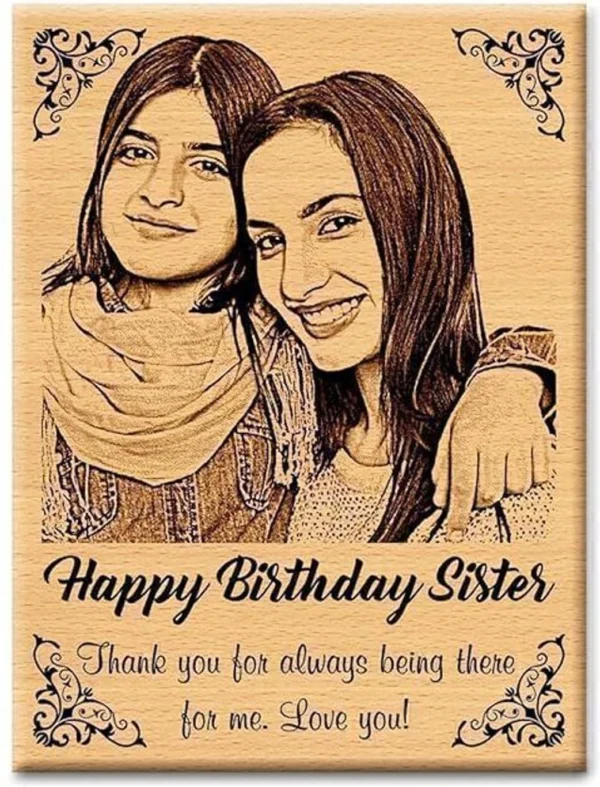 Personalized Wooden Engraved Photo Frame | Custom Laser Engraved Wooden Table Photo Frame (5x4 Inch)
