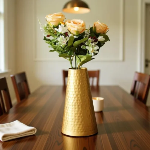 Geometric Metal Flower Vase – Modern Iron Decorative Vase for Home Décor