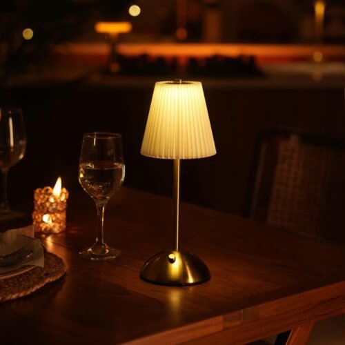 Rechargeable Fabric Table Lamp | Touch Dimmable Bedside Lamp with USB-C Charging