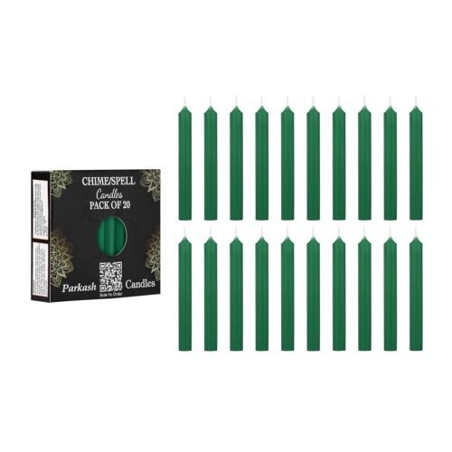Green Chime Candles – Pack of 20 Unscented Ritual & Decorative Candles