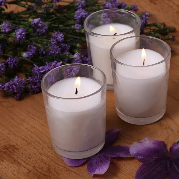 Unscented Glass Votive Candles – Decorative Candle Set (Pack of 6)