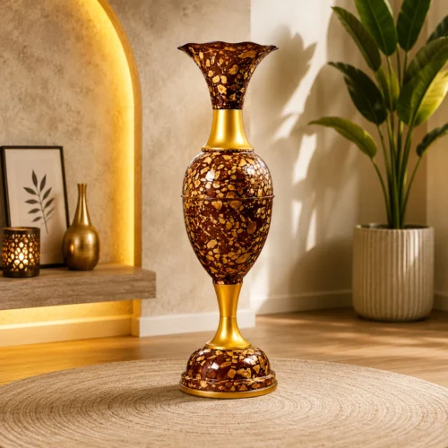 Large Metal Floor Vase – Decorative Iron Flower Vase for Living Room & Home Décor