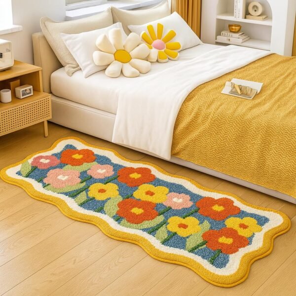 Lily Microfiber Runner Rug 50x120 cm | Anti-Skid Washable High Pile Floor Mat | Lily Design