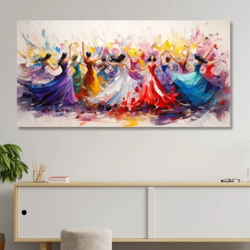 SAF Colorful Dancing Women Abstract Wall Painting Colorful Dancing Women Modern Abstract Wall Painting