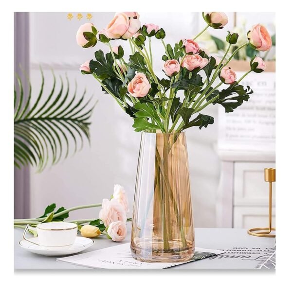 SPHINX Crystal Amber Decorative Glass Vase for Flowers 9 Inch Decorative Luster Glass Vase for Flowers – Crystal Amber (9 Inch)