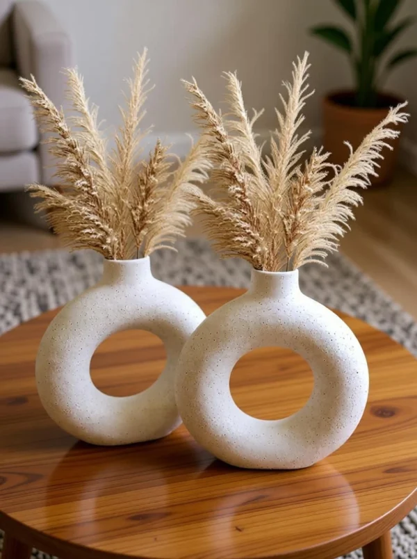 Small Ceramic Vase – Minimalist Decorative Flower Vase for Table Décor