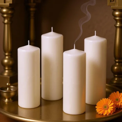 White Pillar Candle – 1.5 x 4 Inch Decorative Candle (Pack of 4)