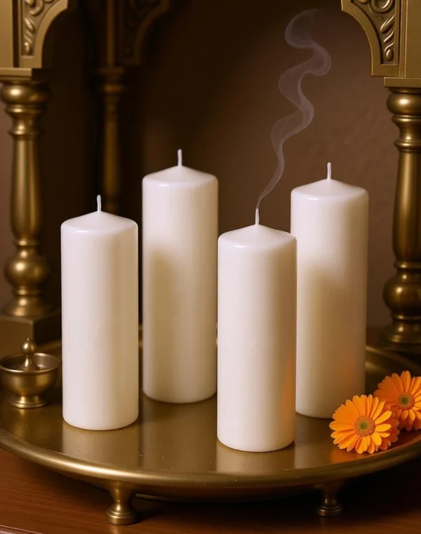 White Pillar Candle – 1.5 x 4 Inch Decorative Candle (Pack of 4)