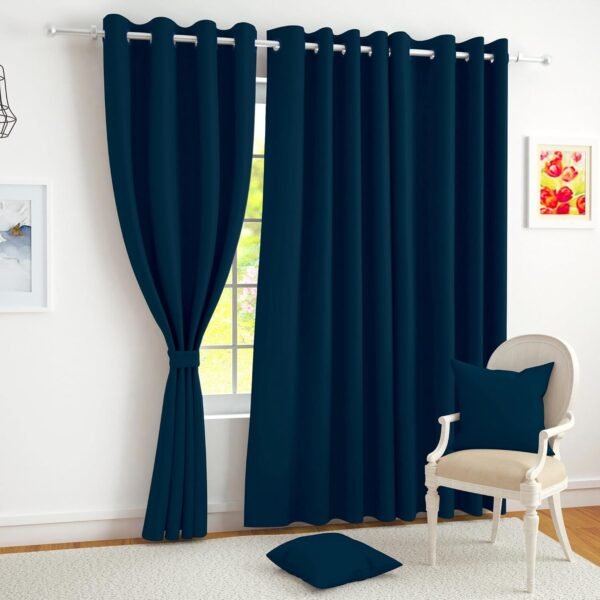 Story@Home 100% Blackout Door Curtain 7 Feet Dark Teal Blue 100% Blackout Thermal Insulated Door Curtain (7 Feet, Dark Teal Blue, Single Panel)