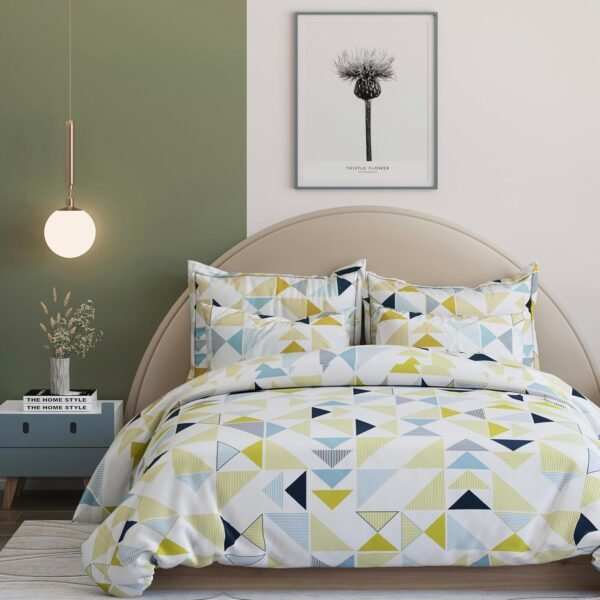 THE HOME STYLE King Size Comforter Set with Bedsheet Super Soft Glace Cotton King Size AC Comforter Set with Bedsheet & 2-Pillow Covers (4-Piece, Meadow Mist)