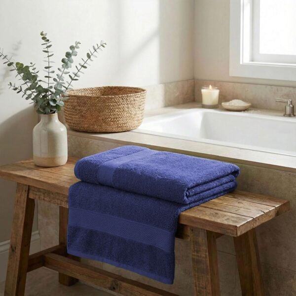 TRIDENT 450 GSM Cotton Bath Towel New Navy Soft & Absorbent 100% Cotton Bath Towel | 450 GSM | Soft & Absorbent | 100% Cotton | 70 × 140 cm | New Navy