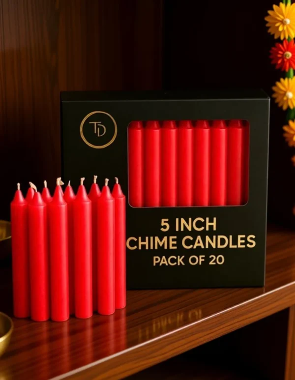 Chime Candles for Home Decoration (5-Inch) – Unscented Paraffin Wax (Pack of 20)