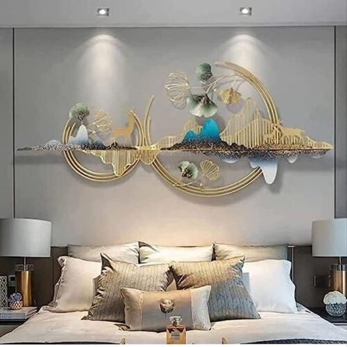 ULTRA SHINE Mountain Deer Metal Wall Art Metal Wall Art Mountain with Deer