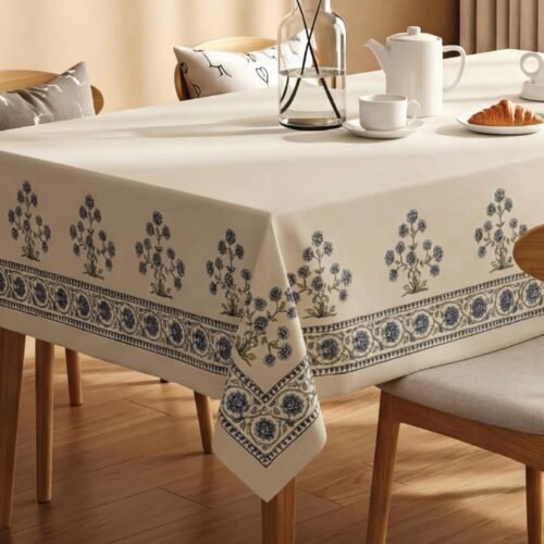 Sicilia Tablecloth | Water & Stain Resistant Dining Table Cover | Indigo Day | 6 Seater
