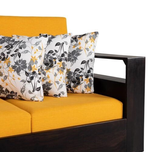 Sofa Cushion Set 16 × 16 Inches, Set of 5 Decorative Cushions with Hollow Fibre Filling & Cotton Cover (Autumn Sunset Floral)