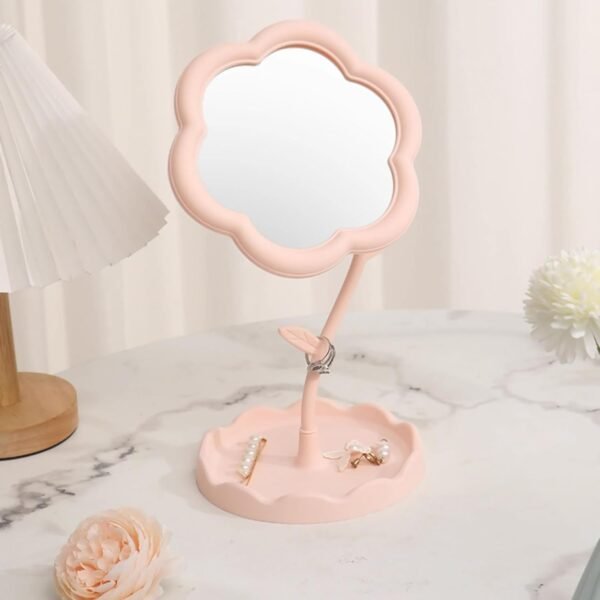 Flower Vanity Table Mirror with Tray