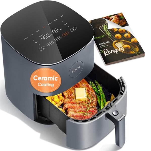 COSORI 5L Digital Air Fryer 1500W, 9 Presets, Ceramic Basket 5L Digital Air Fryer | 1500W Rapid Air Technology | 9 One-Touch Presets, Ceramic-Coated Non-Stick Basket | Bake, Roast, Grill, Reheat & Dehydrate