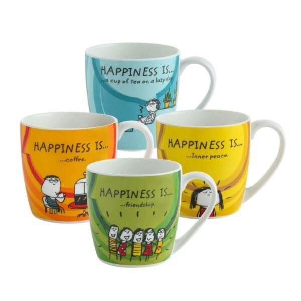 Ceramic Coffee Mug Set (220 ml, Set of 4) Microwave & Freezer Safe Tea & Coffee Mugs Ceramic Coffee Mug Set (220 ml, Set of 4) | Microwave & Freezer Safe Tea & Coffee Mugs | Printed Ceramic Cups for Home, Office & Gifting