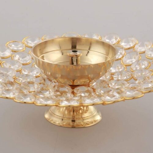 Collectible India Crystal Brass Akhand Diya (Small)