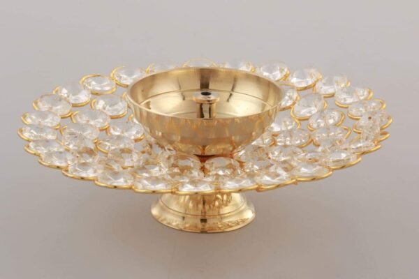 Collectible India Crystal Brass Akhand Diya Collectible India Crystal Brass Akhand Diya (Small)